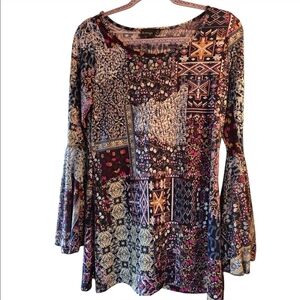 La Vanya Women's Patchwork Top-Size Medium